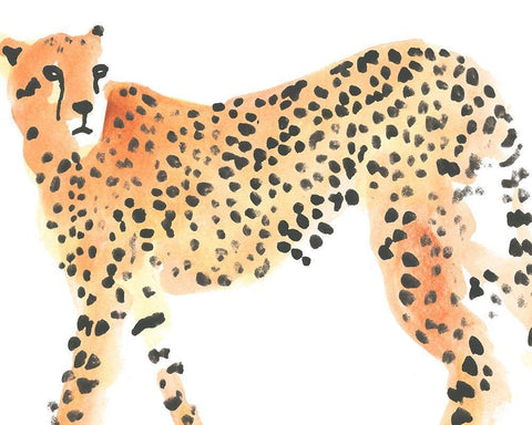 Majestic Cheetah II Black Ornate Wood Framed Art Print with Double Matting by Vess, June Erica