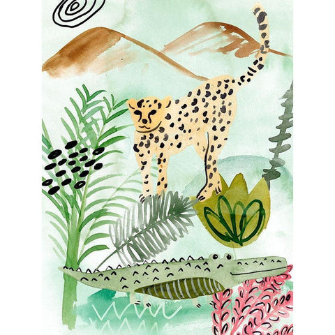 Jungle of Life I Gold Ornate Wood Framed Art Print with Double Matting by Wang, Melissa