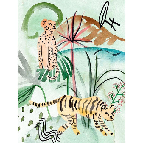 Jungle of Life II Gold Ornate Wood Framed Art Print with Double Matting by Wang, Melissa