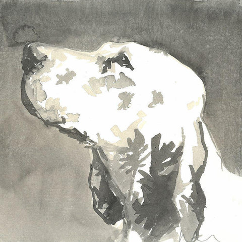 Sepia Modern Dog V White Modern Wood Framed Art Print by A Very Modern Dog