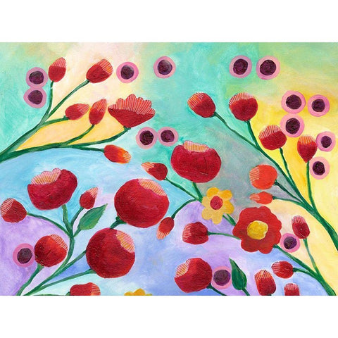 Jambalaya Floral I White Modern Wood Framed Art Print by Moore, Regina