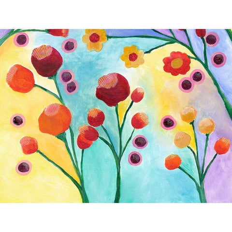 Jambalaya Floral II White Modern Wood Framed Art Print by Moore, Regina