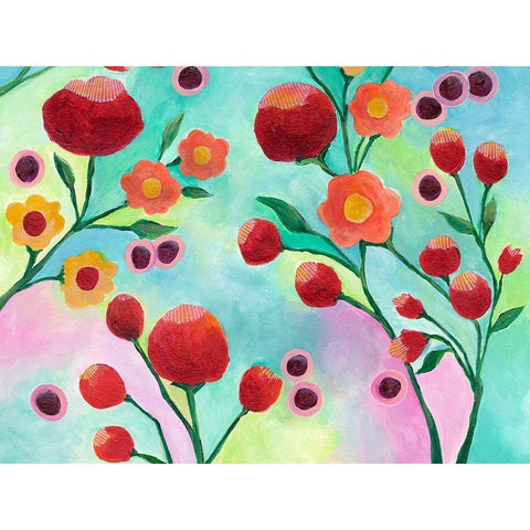Jambalaya Floral IV White Modern Wood Framed Art Print by Moore, Regina