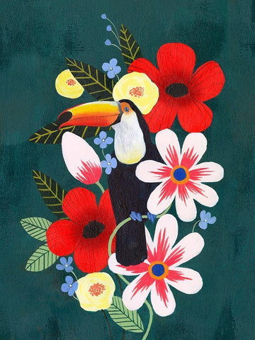 Tropical Toucan II Black Ornate Wood Framed Art Print with Double Matting by Popp, Grace