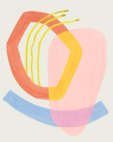 Mod Stitch I White Modern Wood Framed Art Print with Double Matting by Popp, Grace