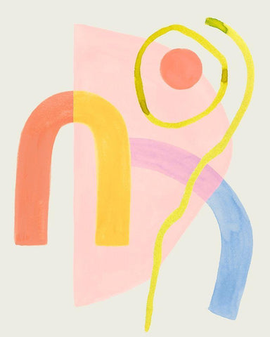 Mod Stitch II White Modern Wood Framed Art Print with Double Matting by Popp, Grace