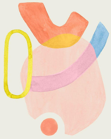 Mod Stitch III White Modern Wood Framed Art Print with Double Matting by Popp, Grace