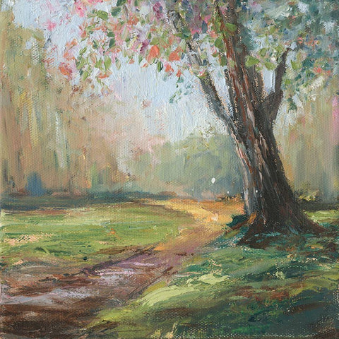 Path to the Tree II White Modern Wood Framed Art Print with Double Matting by Iafrate, Sandra