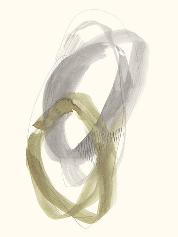 Neutral Rounds I White Modern Wood Framed Art Print with Double Matting by Goldberger, Jennifer