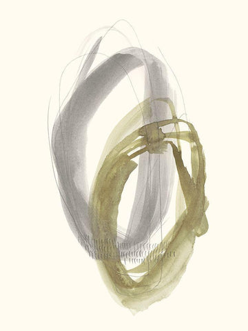 Neutral Rounds II White Modern Wood Framed Art Print with Double Matting by Goldberger, Jennifer