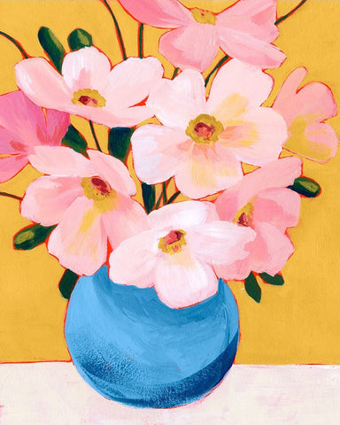 Sunday Flora II White Modern Wood Framed Art Print with Double Matting by Popp, Grace