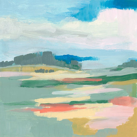 Sweeping Sky II White Modern Wood Framed Art Print with Double Matting by Goldberger, Jennifer