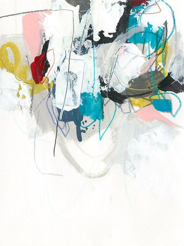 Graffitti Sequence II White Modern Wood Framed Art Print with Double Matting by Vess, June Erica