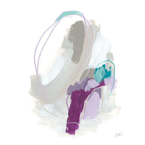 Amethyst Arc II White Modern Wood Framed Art Print by Vess, June Erica