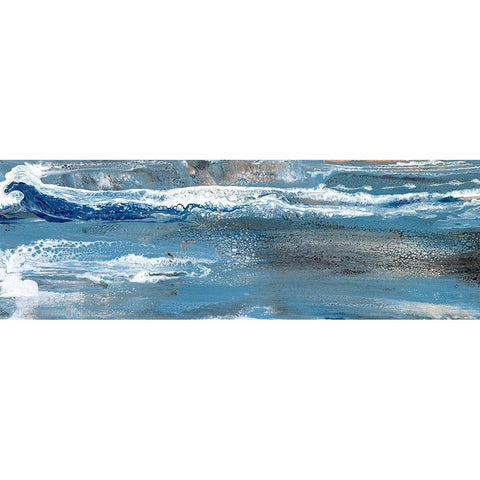 Peaceful Blue II Black Modern Wood Framed Art Print with Double Matting by Bramma, Lila