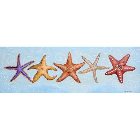 2-UP Sea Dwellers II White Modern Wood Framed Art Print by Russell, Wendy