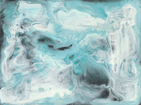 Turquoise Light II White Modern Wood Framed Art Print with Double Matting by Bramma, Lila