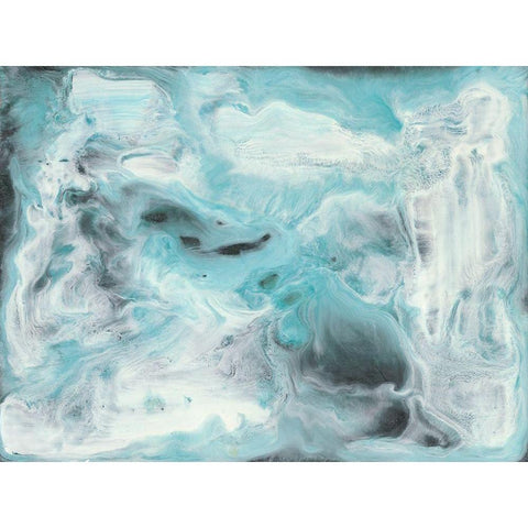Turquoise Light II Black Modern Wood Framed Art Print with Double Matting by Bramma, Lila