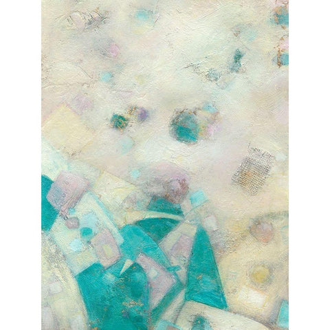Turquoise Celebration I White Modern Wood Framed Art Print by Crawford, Beverly