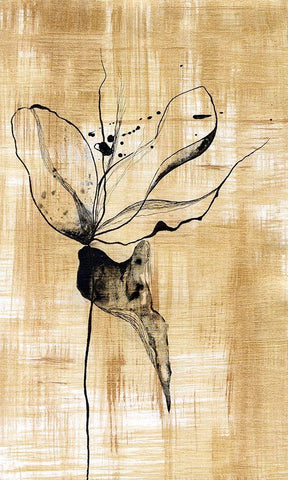 Gilded Beauty II Black Ornate Wood Framed Art Print with Double Matting by Liama, Lily
