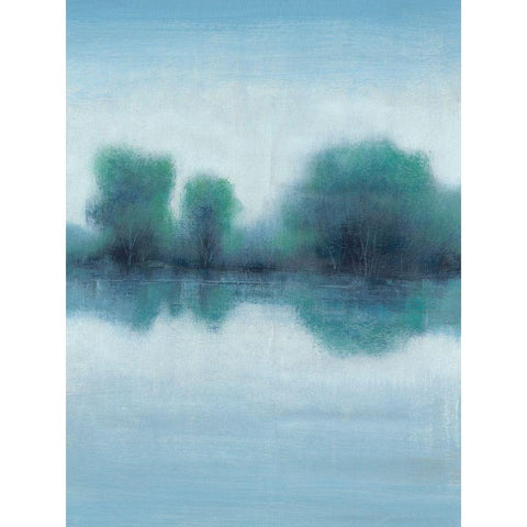 Misty Blue Morning I White Modern Wood Framed Art Print by OToole, Tim