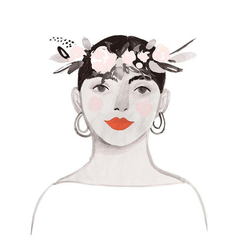 Blossom Crown III Gold Ornate Wood Framed Art Print with Double Matting by Borges, Victoria