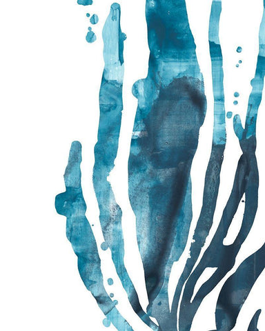 Inkwash Kelp IV White Modern Wood Framed Art Print with Double Matting by Vess, June Erica