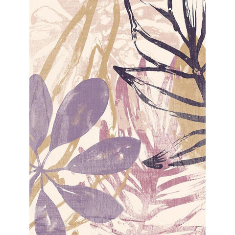 Purple Palms I White Modern Wood Framed Art Print by Vess, June Erica