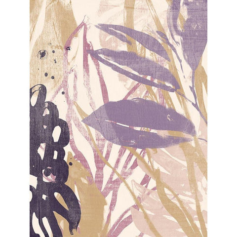 Purple Palms II White Modern Wood Framed Art Print by Vess, June Erica