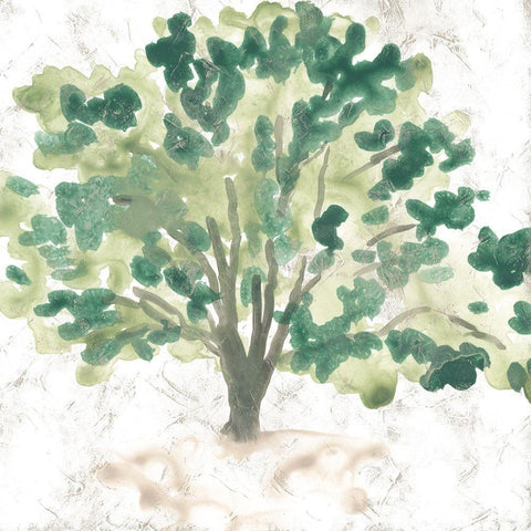 Country Tree I Black Ornate Wood Framed Art Print with Double Matting by Vess, June Erica