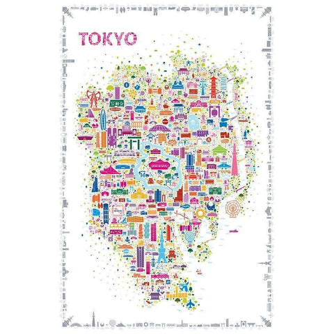 Iconic Cities-Tokyo Black Modern Wood Framed Art Print with Double Matting by Esquer, Rafael