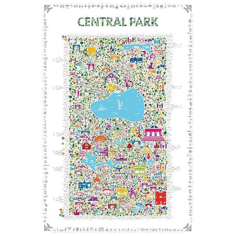 New York Collection-Central Park Black Modern Wood Framed Art Print with Double Matting by Esquer, Rafael