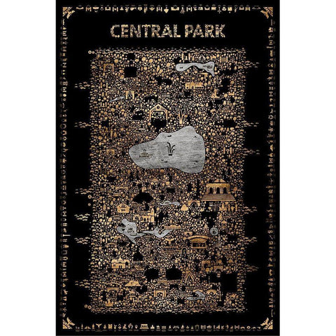 Glam New York Collection-Central Park White Modern Wood Framed Art Print by Esquer, Rafael