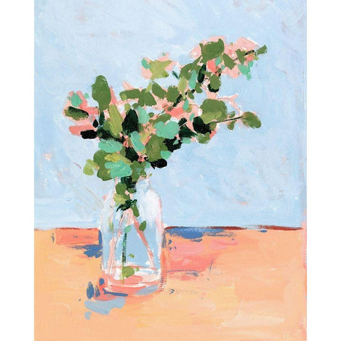 Baby Blue Eucalyptus II White Modern Wood Framed Art Print by Wang, Melissa