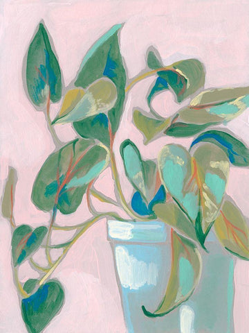 Quirky Plant I White Modern Wood Framed Art Print with Double Matting by Goldberger, Jennifer