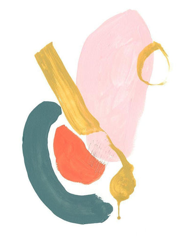 Mod Mixup I White Modern Wood Framed Art Print with Double Matting by Goldberger, Jennifer