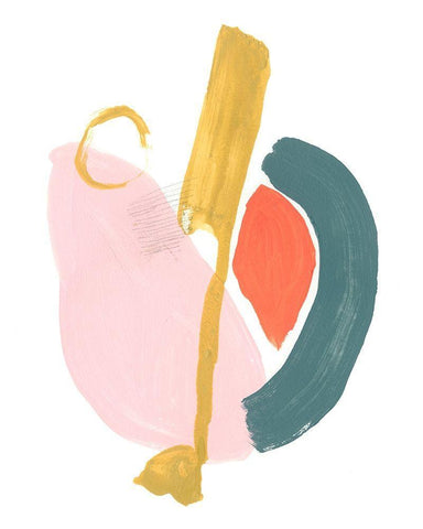 Mod Mixup II White Modern Wood Framed Art Print with Double Matting by Goldberger, Jennifer