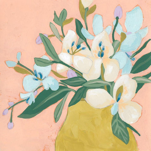 Floral Allure II Black Modern Wood Framed Art Print by Vess, June Erica
