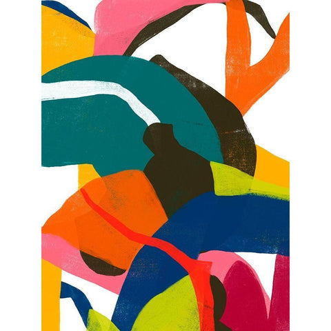 Jungle Overdrive I Black Modern Wood Framed Art Print by Vess, June Erica