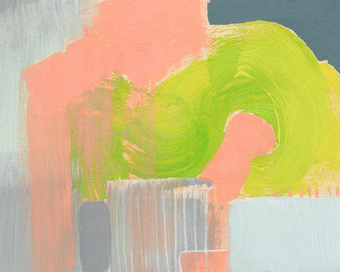 Lime Squeeze II White Modern Wood Framed Art Print with Double Matting by Goldberger, Jennifer