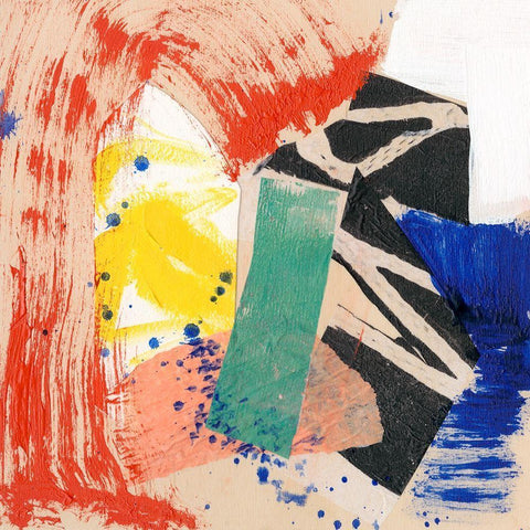 Primary Motion I White Modern Wood Framed Art Print with Double Matting by Goldberger, Jennifer