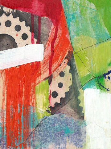 Gear Head II White Modern Wood Framed Art Print with Double Matting by Goldberger, Jennifer