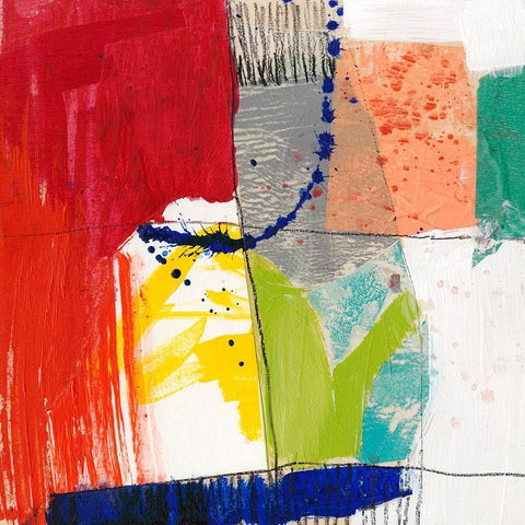 Bright Composition I White Modern Wood Framed Art Print with Double Matting by Goldberger, Jennifer