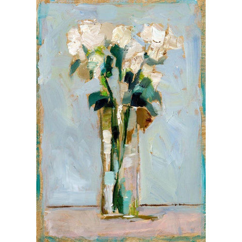 White Floral Arrangement II Black Modern Wood Framed Art Print with Double Matting by Harper, Ethan