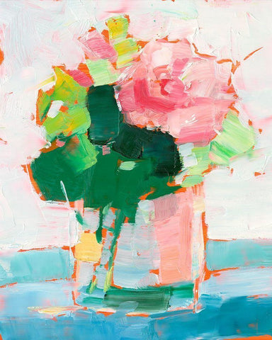 Cut Flowers I White Modern Wood Framed Art Print with Double Matting by Harper, Ethan