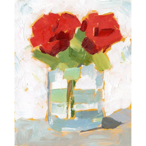 Cut Roses I Black Modern Wood Framed Art Print by Harper, Ethan