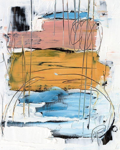 Stacked Together I White Modern Wood Framed Art Print with Double Matting by Harper, Ethan