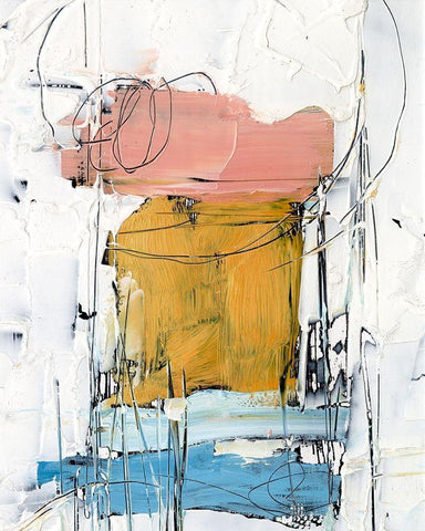 Stacked Together II White Modern Wood Framed Art Print with Double Matting by Harper, Ethan