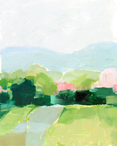 Spring Walk I White Modern Wood Framed Art Print with Double Matting by Harper, Ethan