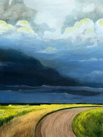 Eastern Glow I Black Ornate Wood Framed Art Print with Double Matting by Popp, Grace